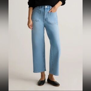 Like New Bella Stretch Patch Pocket Wide Leg Jeans from Quince in Size 32
